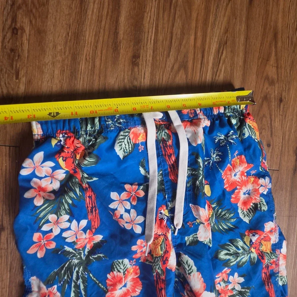 Kanu Surf Fiji Tropical Swim Trunks Mens S Cargo Pockets Coastal Resortwear